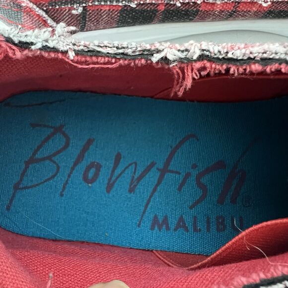 Blowfish Malibu Sneakers Womens 8.5 Red Plaid Grand Canyon Play Slip On Shoes - Picture 8 of 11